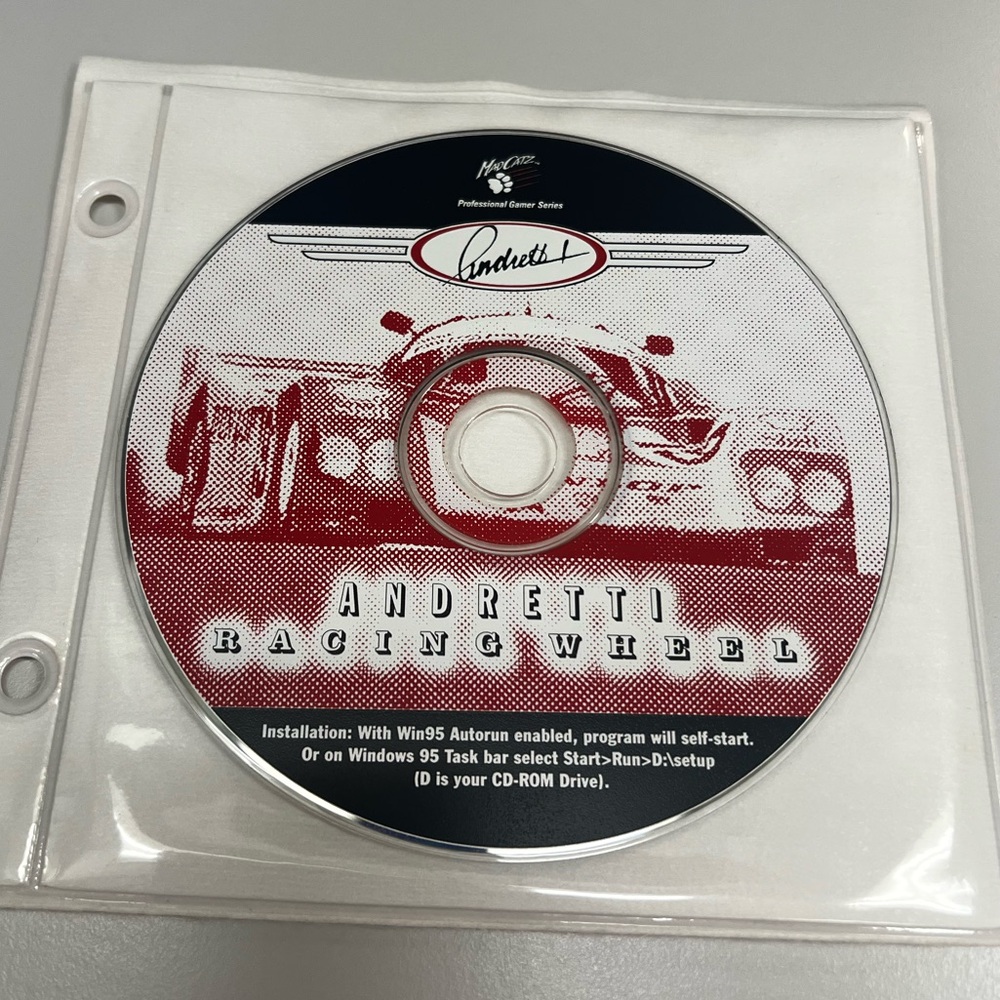 Andretti Racing Wheel For PC CD-ROM Software Mad Catz Windows 95